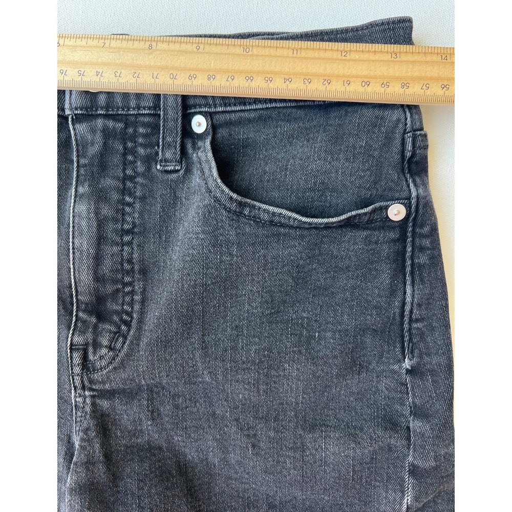 Madewell Shorts Womens 26 Faded Black Denim High Rise Cut Off Stretch Cotton - Picture 2 of 11